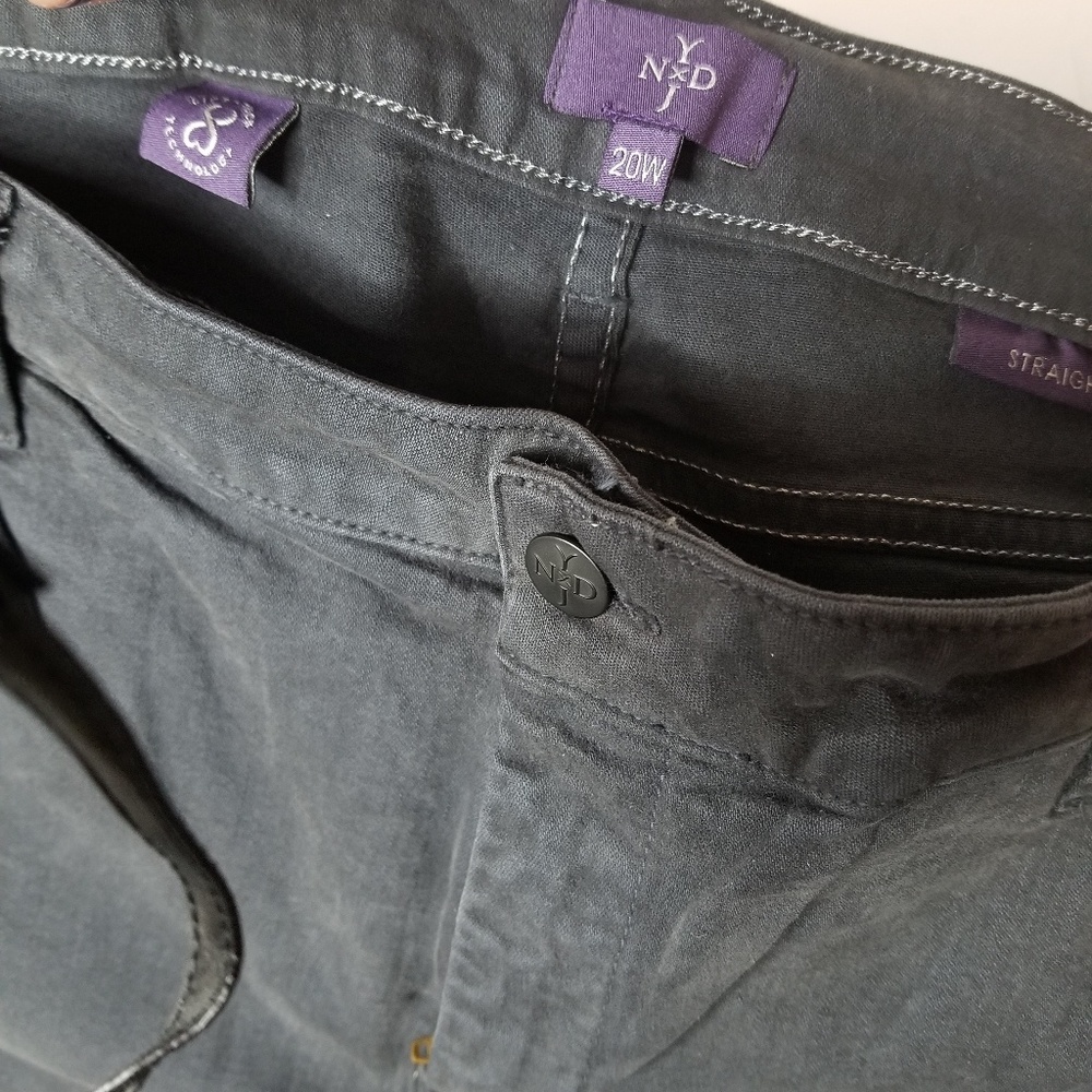 NYDJ Plus Size Charcoal 20W Jeans straight cut